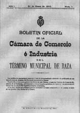 Portada del Boletín de la Cámara de Comercio e Industria en Baza (1910)